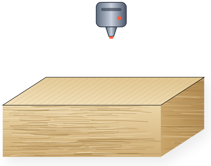 Polyimide felt under a CO2 laser head